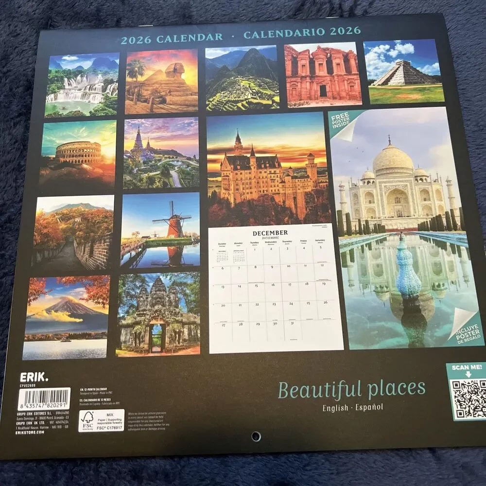 Beautiful Places Calendar 2026 Monthly